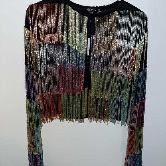 Nasty Gal Multi Color Patchwork Beaded Jacket - Taylor Swift Eras Tour Jacket - Picture 4 of 7